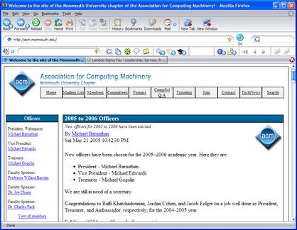 The Monmouth University ACM Chapter