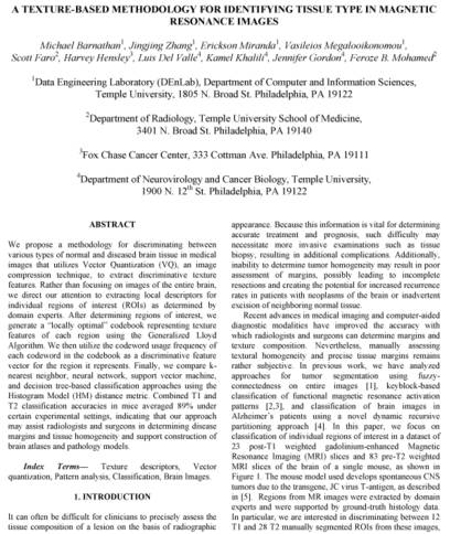 A Texture-Based Methodology for Identifying Tissue Type in Magnetic Resonance Images